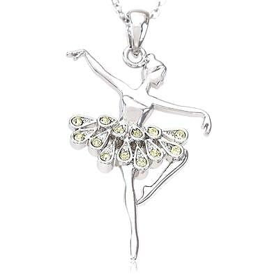 Colorful Ballerina Necklace Pendant Ballet Dance Recital Gift Charm for Girls 